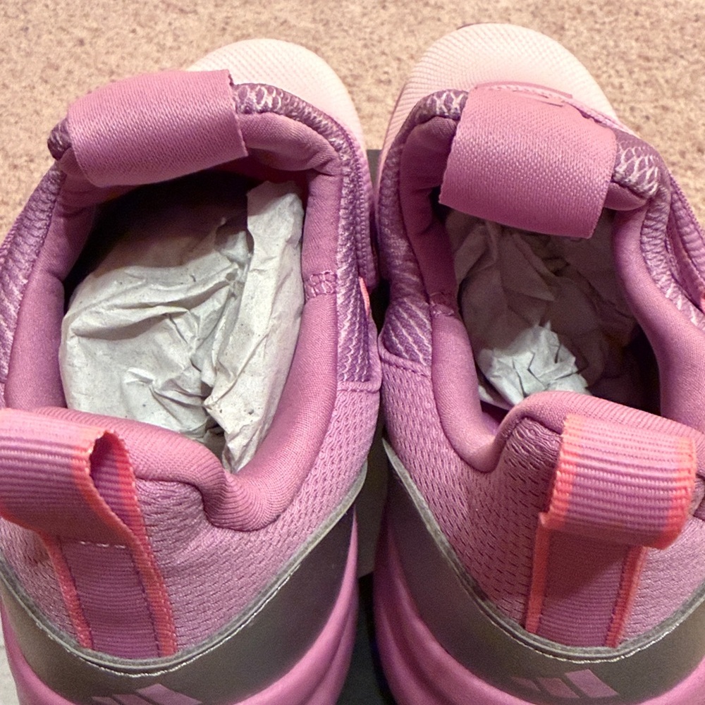 Addidas Womens Pink Knit Athletic Sneakers - Lightweight Comfort - Picture 9 of 16